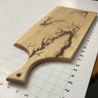 Wood Charcuterie Board Serveware With Handle - Fractal Designs Inc
