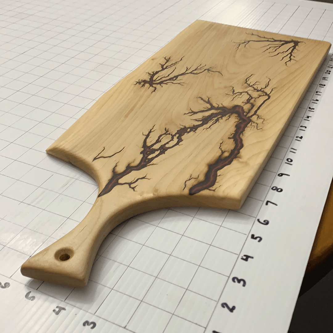 Wood Charcuterie Board Serveware With Handle - Fractal Designs Inc