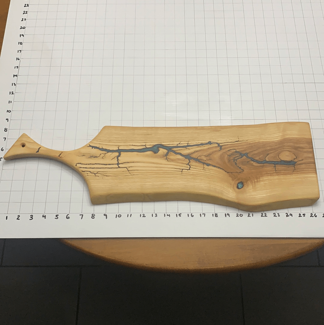 Wood Charcuterie Board Serveware With Handle - Fractal Designs Inc