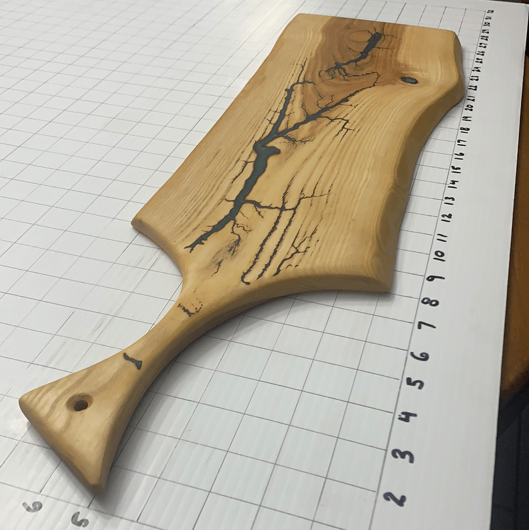 Wood Charcuterie Board Serveware With Handle - Fractal Designs Inc