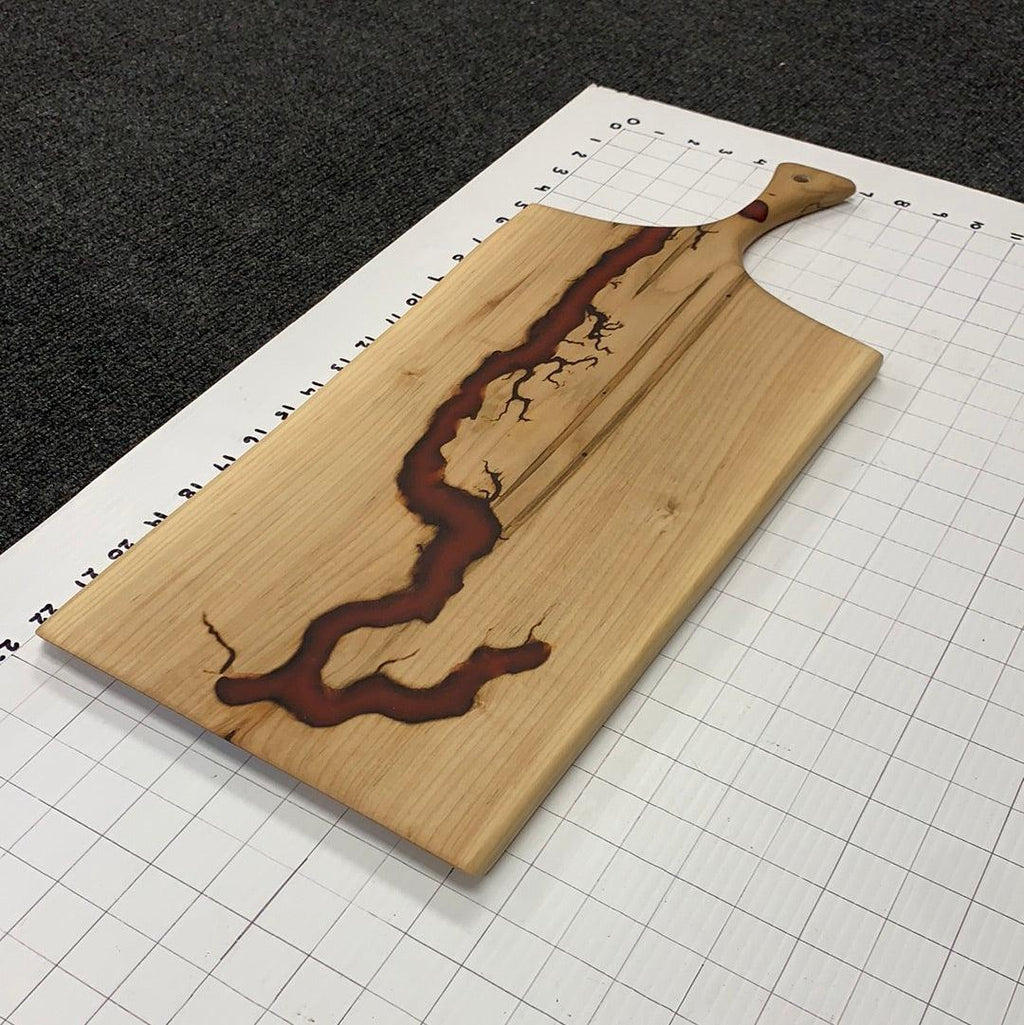 Wood Charcuterie Board Serveware With Handle - Fractal Designs Inc