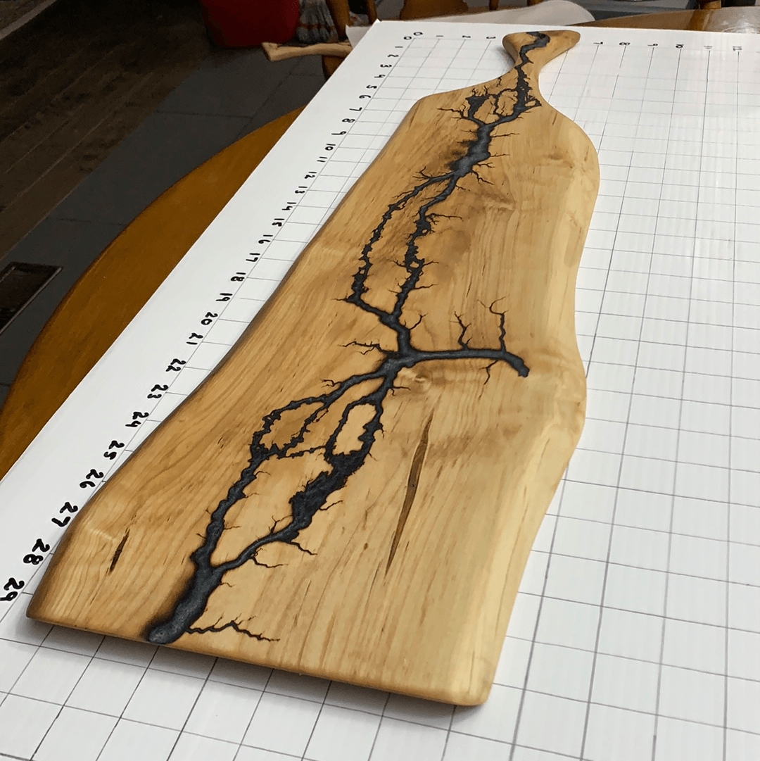 Wood Charcuterie Board Serveware With Handle - Fractal Designs Inc