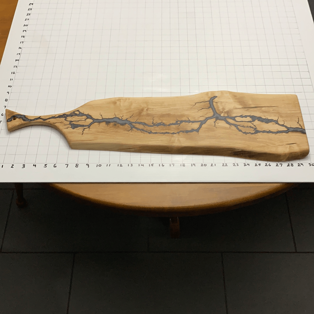 Wood Charcuterie Board Serveware With Handle - Fractal Designs Inc