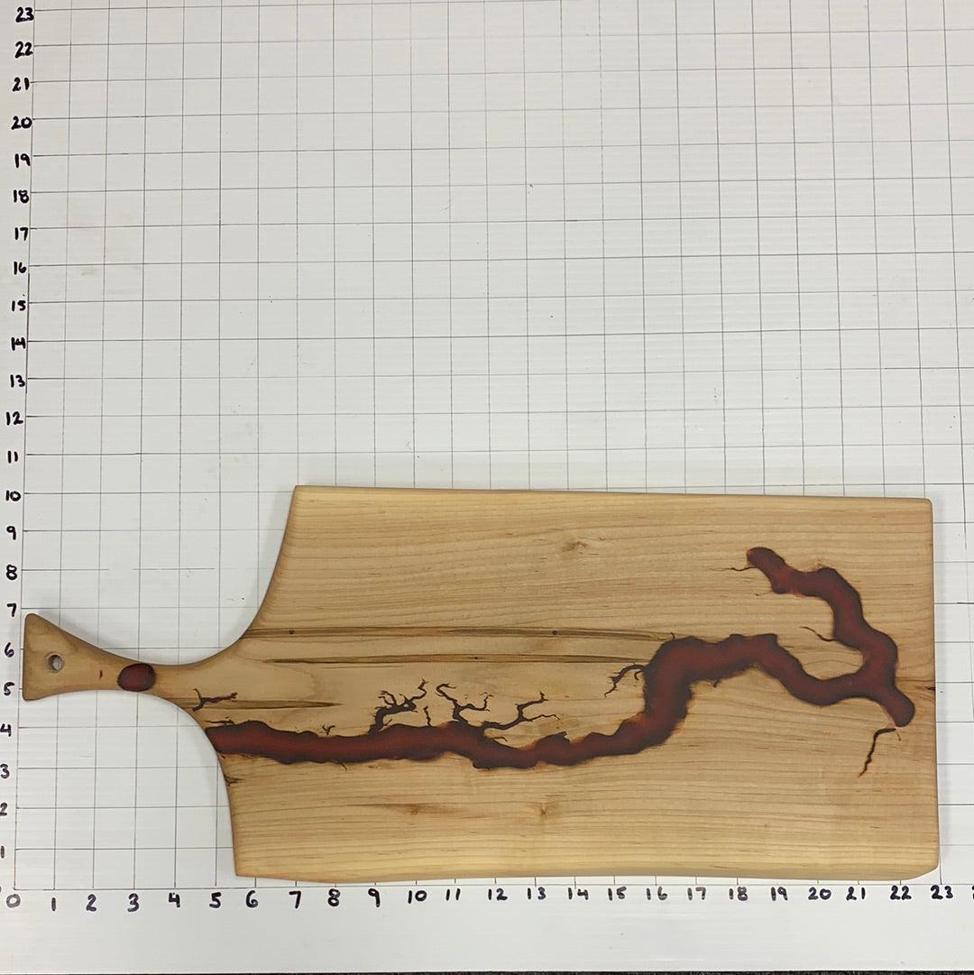 Wood Charcuterie Board Serveware With Handle - Fractal Designs Inc