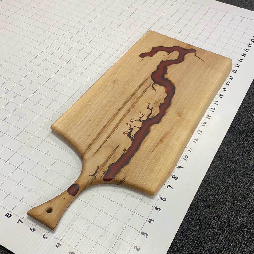 Wood Charcuterie Board Serveware With Handle - Fractal Designs Inc